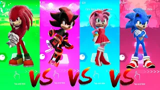 Knuckles vs Shadow vs Amy Rose vs Sonic | Tiles Hop Edm Rush