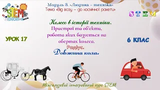 Колесо в історії техніки. Пристрої та об’єкти, робота яких базується на обертах колеса. Довжина кола