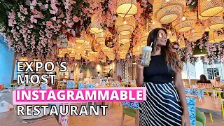 EXPO 2020 FOOD: 🌸 Prettiest restaurant at Expo + Trying a MICHELIN ⭐ STAR burger 🍔