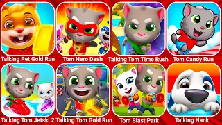 Talking Pet Gold Run, Tom Hero Dash, Tom Time Rush, Tom Candy Run, Talking Tom Jetski, Tom Gold...