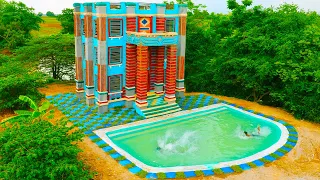 [Full Video] Build The Most Creative 4-Story Classic Mud Villa & Design Swimming Pool In The Forest