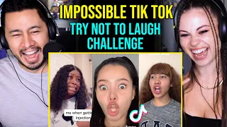 IMPOSSIBLE TIK TOK TRY NOT TO LAUGH CHALLENGE! | Reaction by Jaby Koay & Alexus Jordan Verel