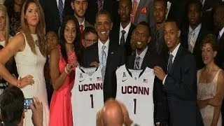 Raw: Obama Honors UConn Basketball Teams