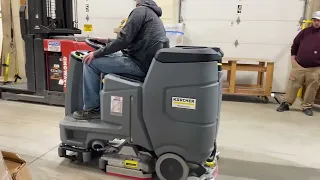 The Karcher B 110/R75 R Bp ride-on scrubber