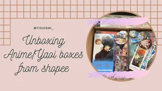 Unboxing 19 Days (Yaoi) and The Promised Neverland Boxes from Shopee + temporary stickers :)