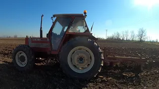 FIATAGRI 100-90DT Turbo οργωνει αγροκτημα με χωμα "αμμουδα"..