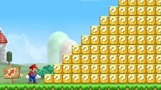 Can Mario Jump over 9999 Item Blocks in New Super Mario Bros. Wii ?