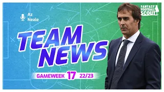 Who is Fit to Start? | FPL GW17 Team News | Fantasy Premier League 22/23