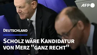 Scholz wäre Kanzlerkandidatur von Merz "ganz recht" | AFP