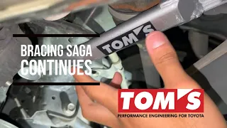 TOM'S rear suspension member reinforcement brace installation