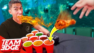Spicy Cup Pong Challenge! | Carolina Reaper Hot Sauce!!