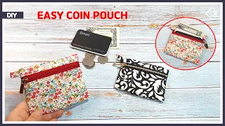 DIY Super easy coin pouch / mini zipper pouch / sewing tutorial [Tendersmile Handmade]