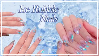 Nail Art Korean Nail 💅/Brilliant Ice Rubble Nails🧊/Korean Nail arts/Self Nail