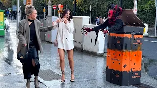 Crazy joker prank  jumping on people