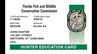 Florida Hunting/Fishing License & Hunter Safety Course Tutorial #floridahuntinglicense