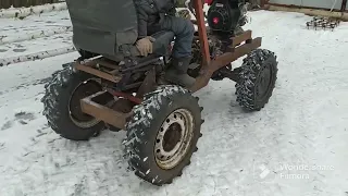 Самодельный мини трактор 4 WD, немного испытаний!!!