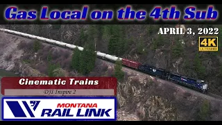 MRL Night Gas Local Westbound on the 4th Sub (4K) | Huson - St Regis | April 3, 2022 | DJI Inspire 2