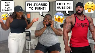 ACTING SCARED TO FIGHT IN FRONT OF MY WIFE! *HILARIOUS*