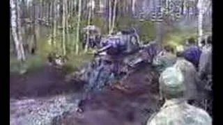 t-34 russian tank recovered from the swamp