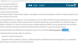 Immediate Family Members of Canadian Citizens and Permanent Residents Are Allowed To Enter Canada