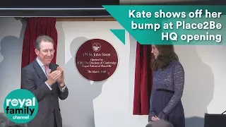 Kate shows off her bump at Place2Be headquarters opening