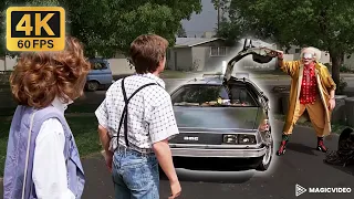 Back To The Future (1985) Ending Scene with Marty McFly, Lorraine and Doc in DeLorean