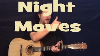 Night Moves (Bob Seger) Easy Guitar Lesson How to Play Tutorial Strum Chords