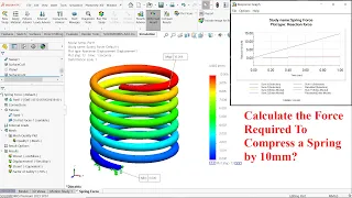 Calculate the  Force required to Compress a Spring by 10mm in SolidWorks Simulation ?