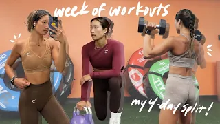 WEEK OF WORKOUTS | My 4-Day Gym Split + Workout Routine!