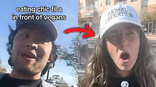 Man Eats Chicken In Front Of ANGRY Vegan Women #2