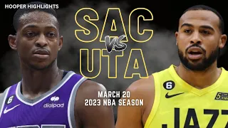 Sacramento Kings vs Utah Jazz Full Game Highlights | Mar 20 | 2023 NBA Season