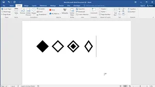 How to insert geometry diamond shape symbols in Word