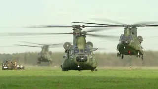 Chinooks CH47 Heavy Delivery Dutch Sling Load Training