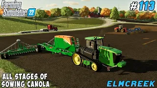 Making a big canola field, all stages of tillage | Elmcreek | Farming simulator 22 | Timelapse #112