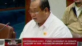 QRT: Ex-DILG Usec. Puno, humarap sa senate inquiry ni Sen. Miriam Santiago