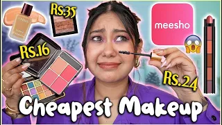 Trying *CHEAPEST* Makeup From MEESHO * Everything Under ₹100 * | ThatQuirkyMiss