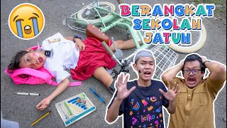 LEIKA JATUH NAIK SEPEDA‼️ SAAT BERANGKAT SEKOLAH BARENG TOMPEL