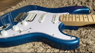 squier by fender affinity series - lake placid blue stratocaster guitar unboxing | seiunskye