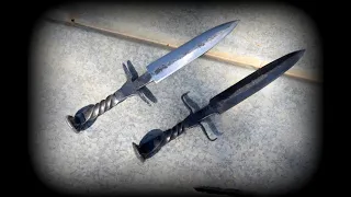 Forging QUILLION DAGGERS from rusty old railroad spikes