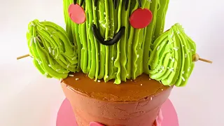 Kawaii Cactus Cake Tutorial