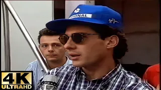Ayrton Senna dando entrevista na França 1993 4K Full HD
