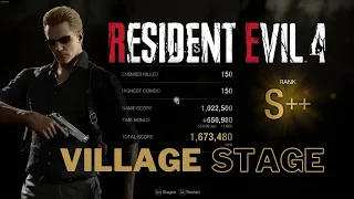 RESIDENT EVIL 4 REMAKE |  ALBERT WESKER   Mercenaries  Gameplay S++ Rank  VILLAGE (PC)