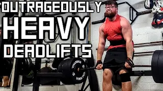 OUTRAGEOUSLY HEAVY DEADLIFTS | Strongman Deadlift Session