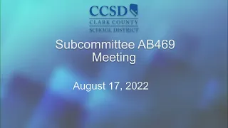 Special Board Meeting - Subcommittee for AB 469 (2017)