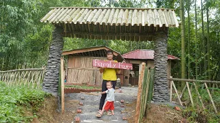 Single Mother Build Complete Bamboo Roof Gate - Build a Bamboo Door To The Farm - Green Forest Life