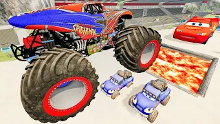 Monster Trucks Cars Satisfying Crashes Fails Rollovers - BeamNG Drive Mods