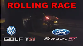 Rolling Race #16 | Ford Focus ST (226ps) vs VW Golf 6 1.8TSI (215ps)