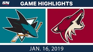 NHL Highlights | Coyotes vs. Sharks - Jan. 16, 2019