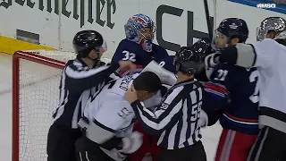 LA Kings Vs New York Rangers Scrum