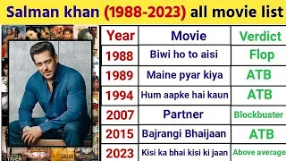 Salman Khan (1988-2023) all movie list Salman Khan all hit and flop movie name list